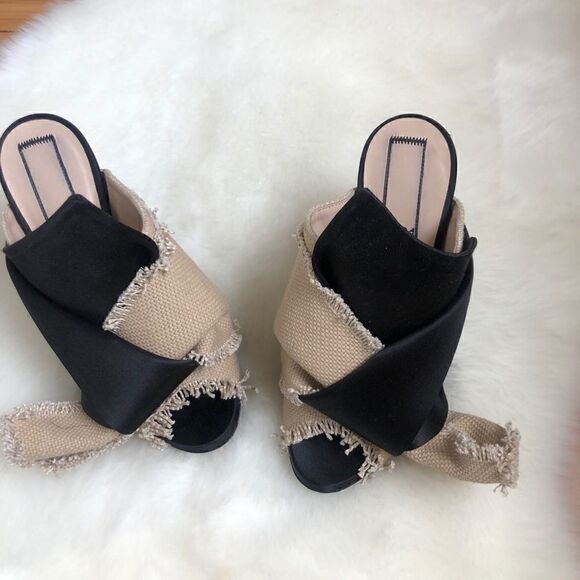 [no.21] burlap and satin “knot” heels #13 - Picture 1 of 8